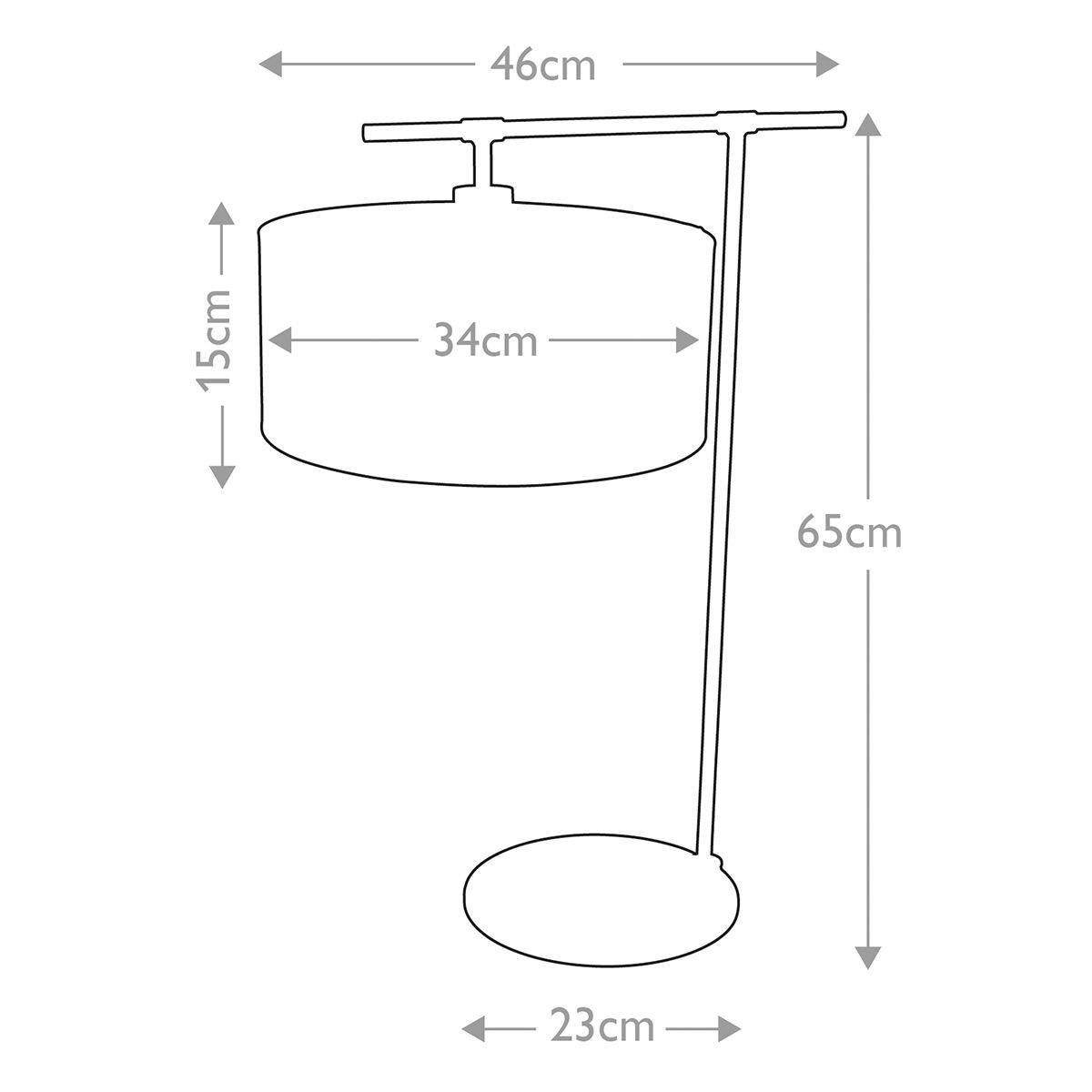 Balance Light Table Lamp in Black Polished Nickel with White Shade