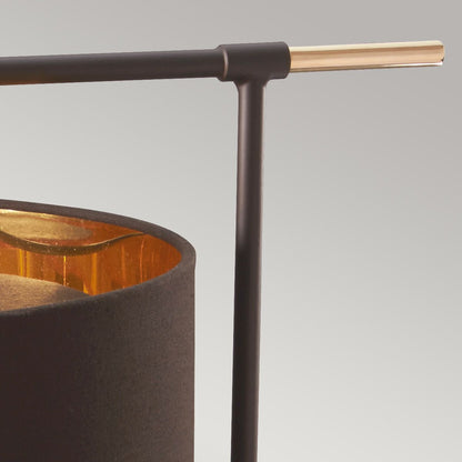 Balance Light Table Lamp in Brown/Polished Brass with Brown Shade
