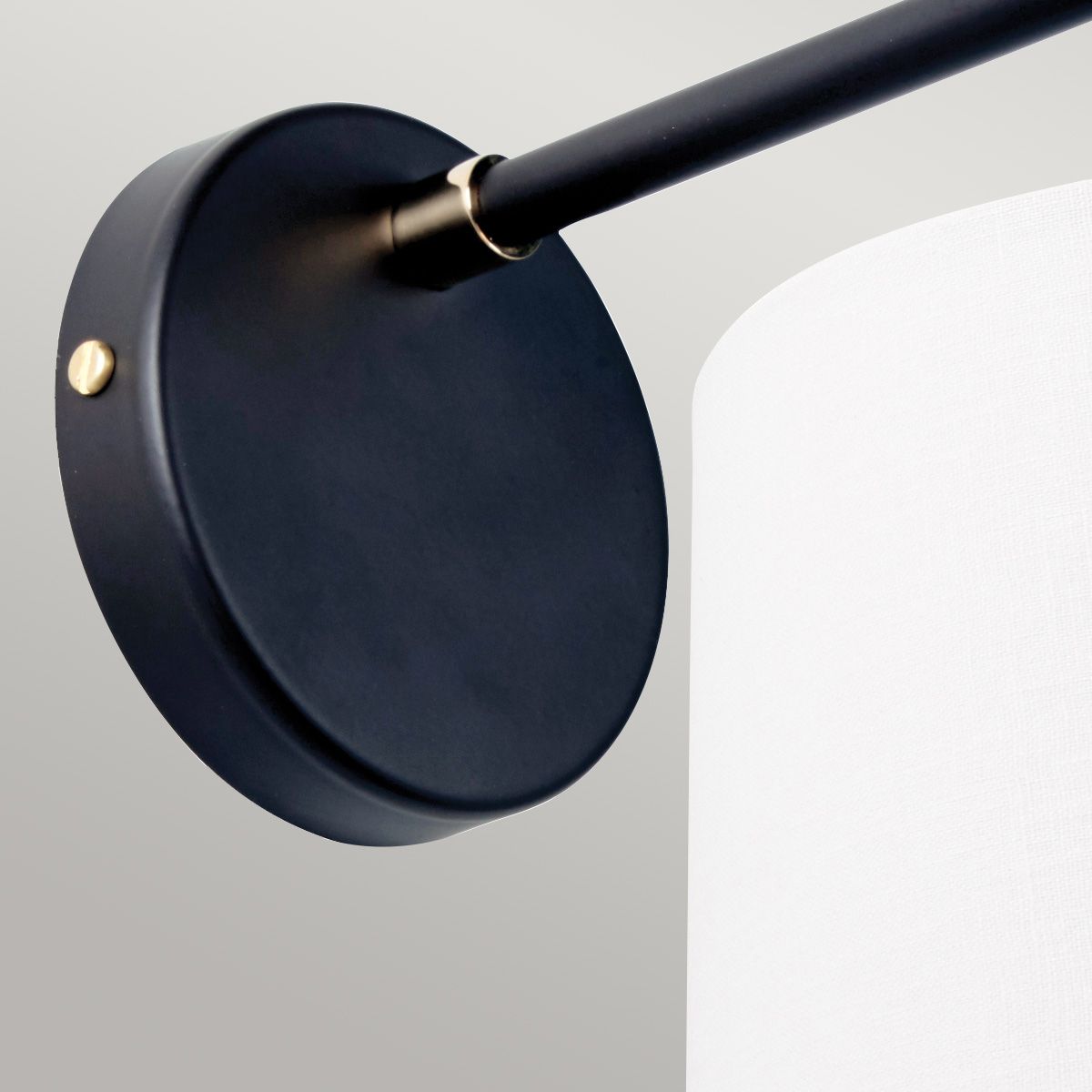 Balance in Light Wall Light in Black Polished Nickel with White Shade