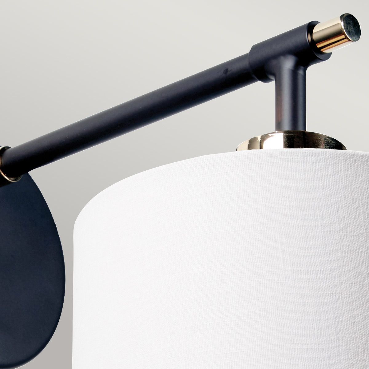 Balance in Light Wall Light in Black Polished Nickel with White Shade