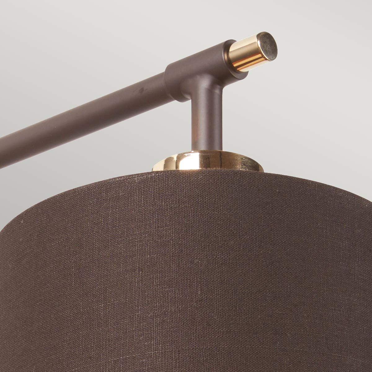 Balance Light Wall Light in Brown Polished Brass with Brown Shade