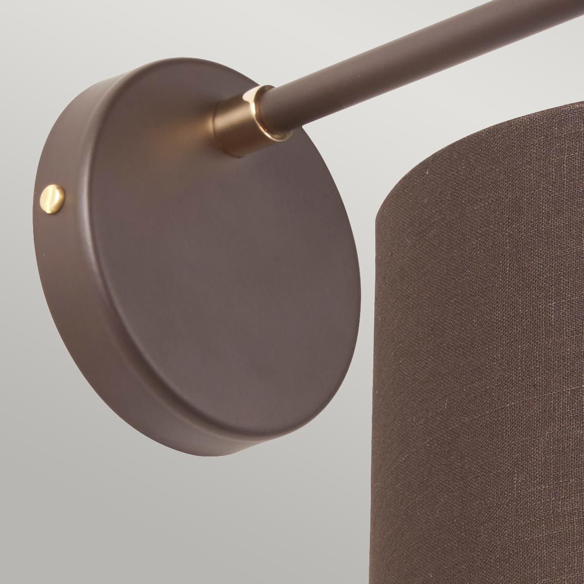 Balance Light Wall Light in Brown Polished Brass with Brown Shade