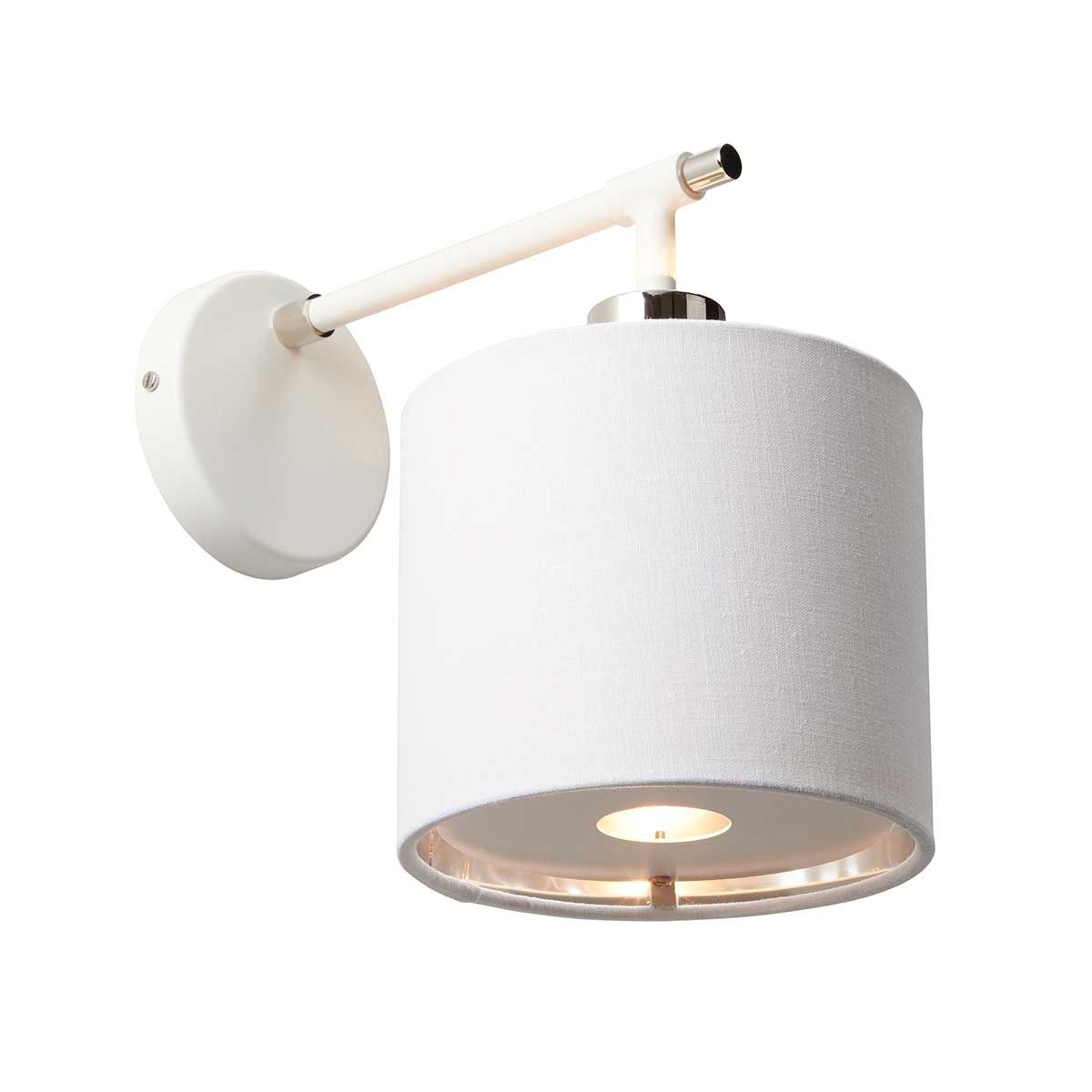 Balance Light Wall Light in White Polished Nickel with White Shade