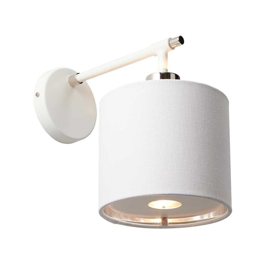 Balance Light Wall Light in White Polished Nickel with White Shade