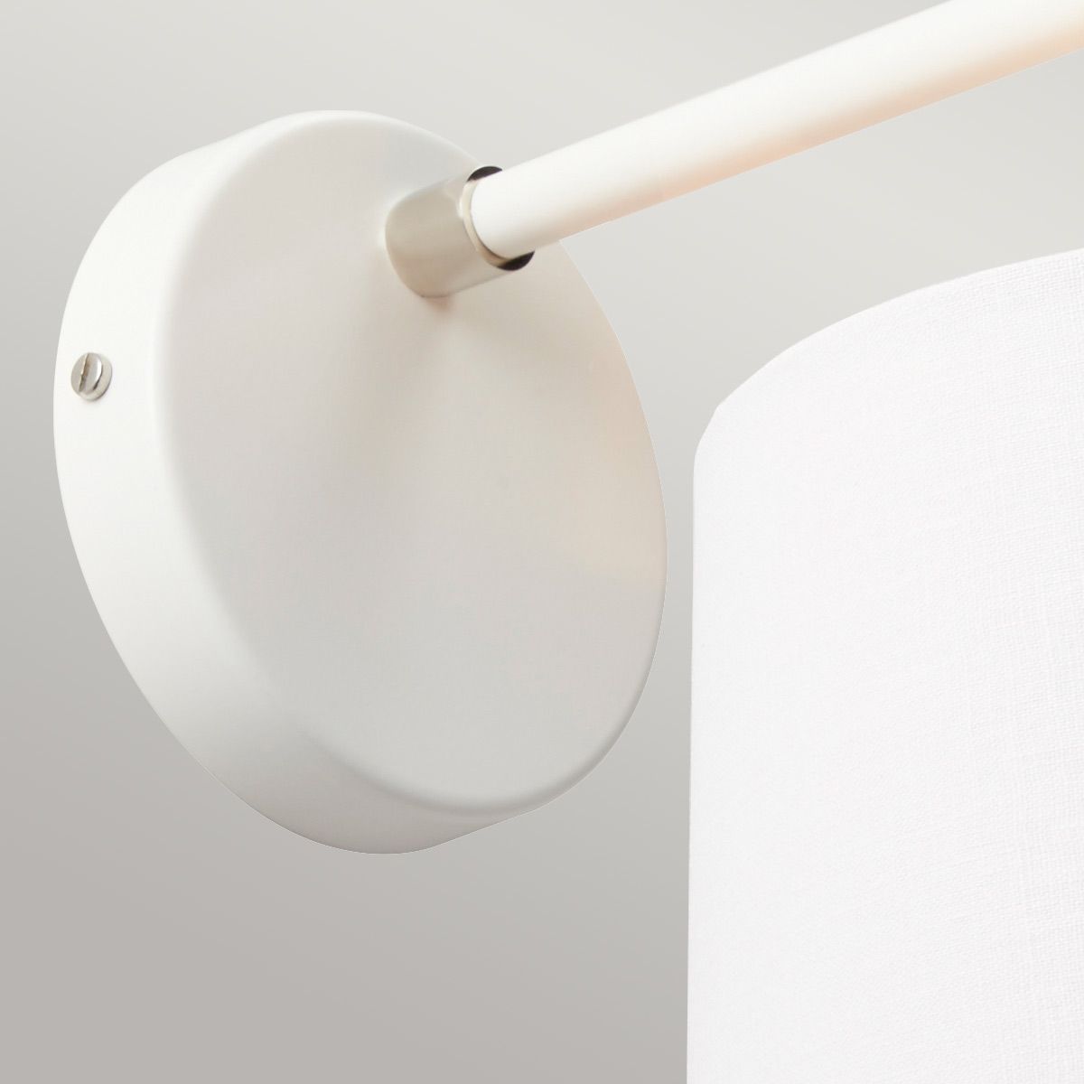 Balance Light Wall Light in White Polished Nickel with White Shade