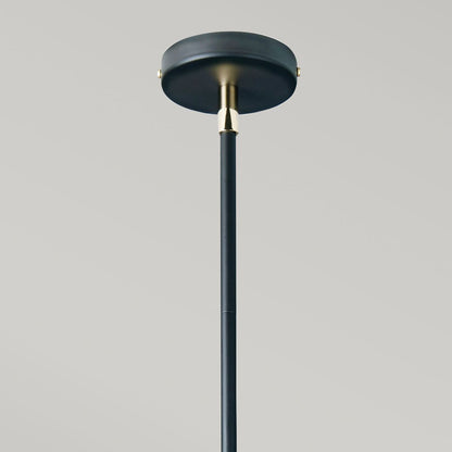 Balance Light Chandelier in Black Polished Nickel with White Shade