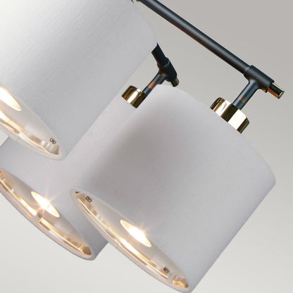 Balance Light Chandelier in Black Polished Nickel with White Shade