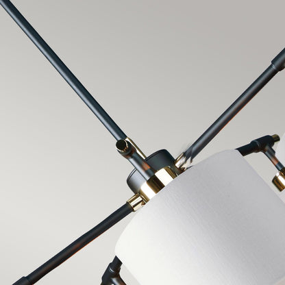 Balance Light Chandelier in Black Polished Nickel with White Shade