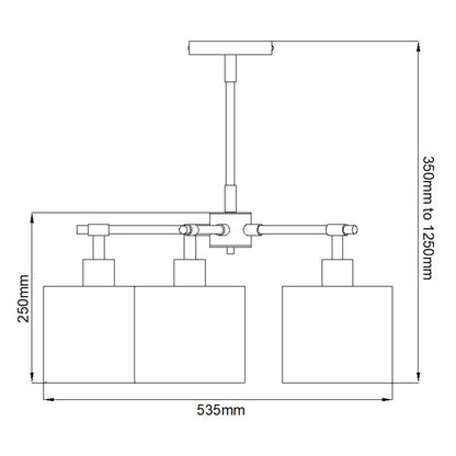 Balance Light Chandelier in Black Polished Nickel with White Shade