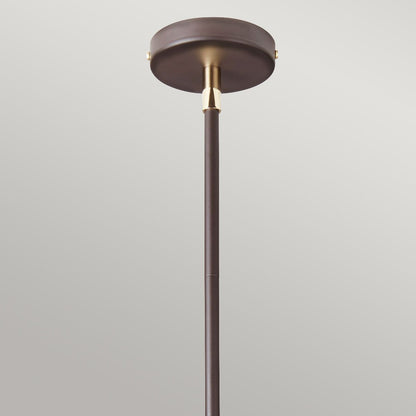 Balance Light Chandelier in Brown/Polished Brass with Brown Shade