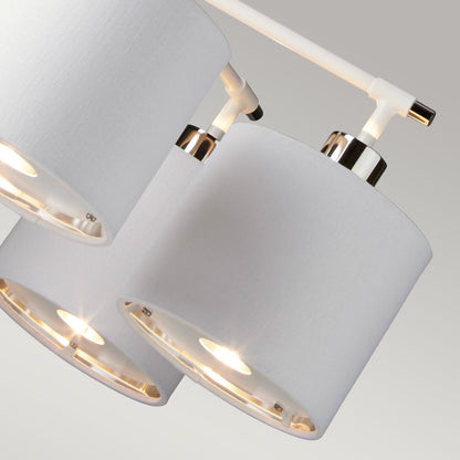 Balance Light Chandelier in White Polished Nickel with White Shade