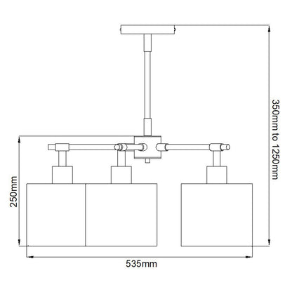 Balance Light Chandelier in White Polished Nickel with White Shade