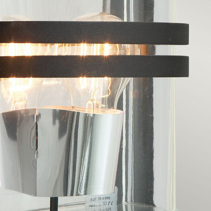 Basel Light Wall Lantern in Black With Clear Glass