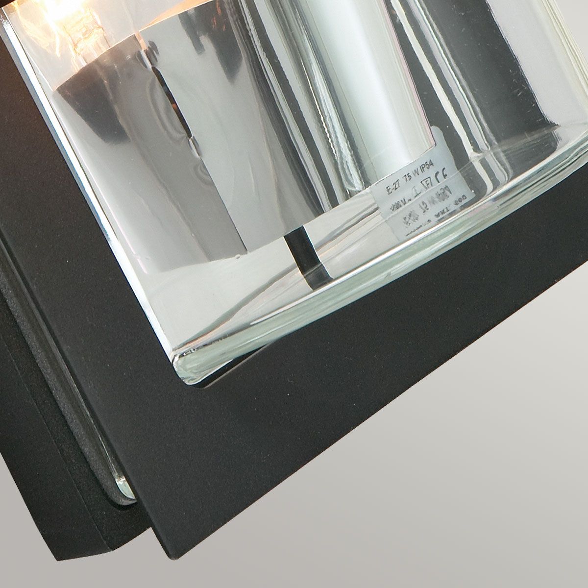 Basel Light Wall Lantern in Black With Clear Glass