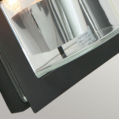 Basel Light Wall Lantern in Black With Clear Glass