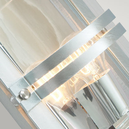 Basel Light Wall Lantern in Galvanised With Clear Glass