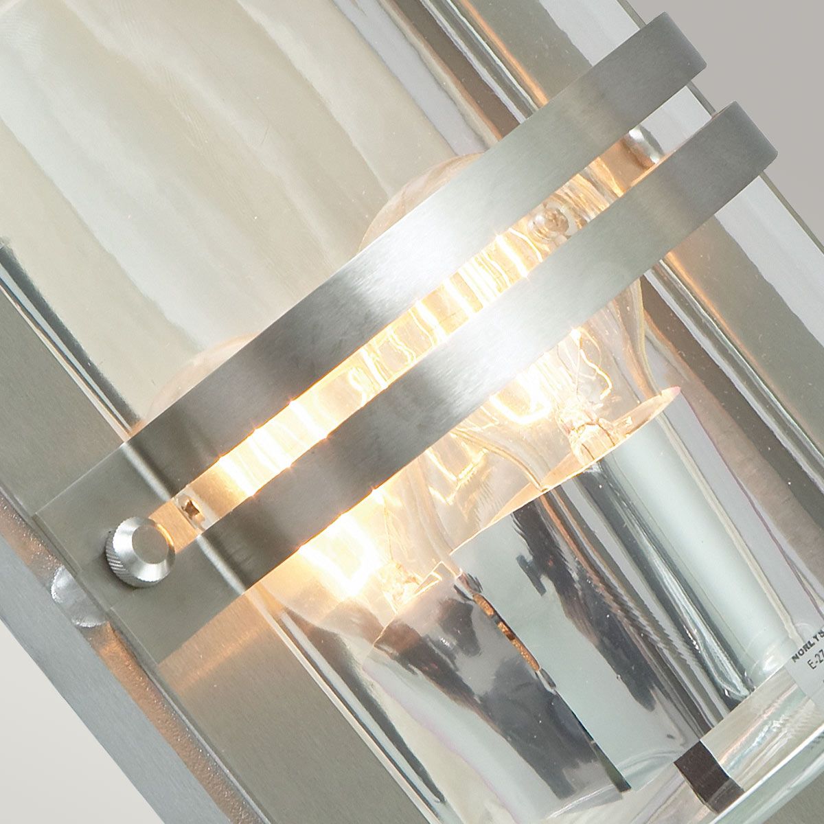 Basel Light Wall Lantern in Stainless Steel With Clear Glass