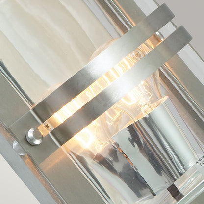 Basel Light Wall Lantern in Stainless Steel With Clear Glass