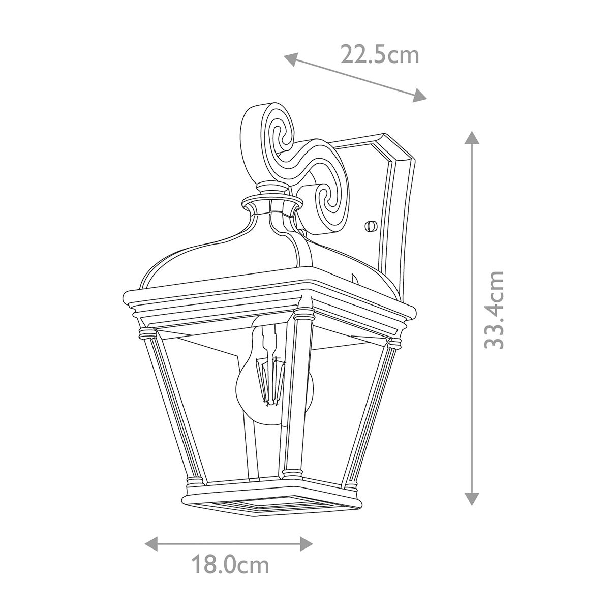 Bayview Light Medium Wall Lantern in Black