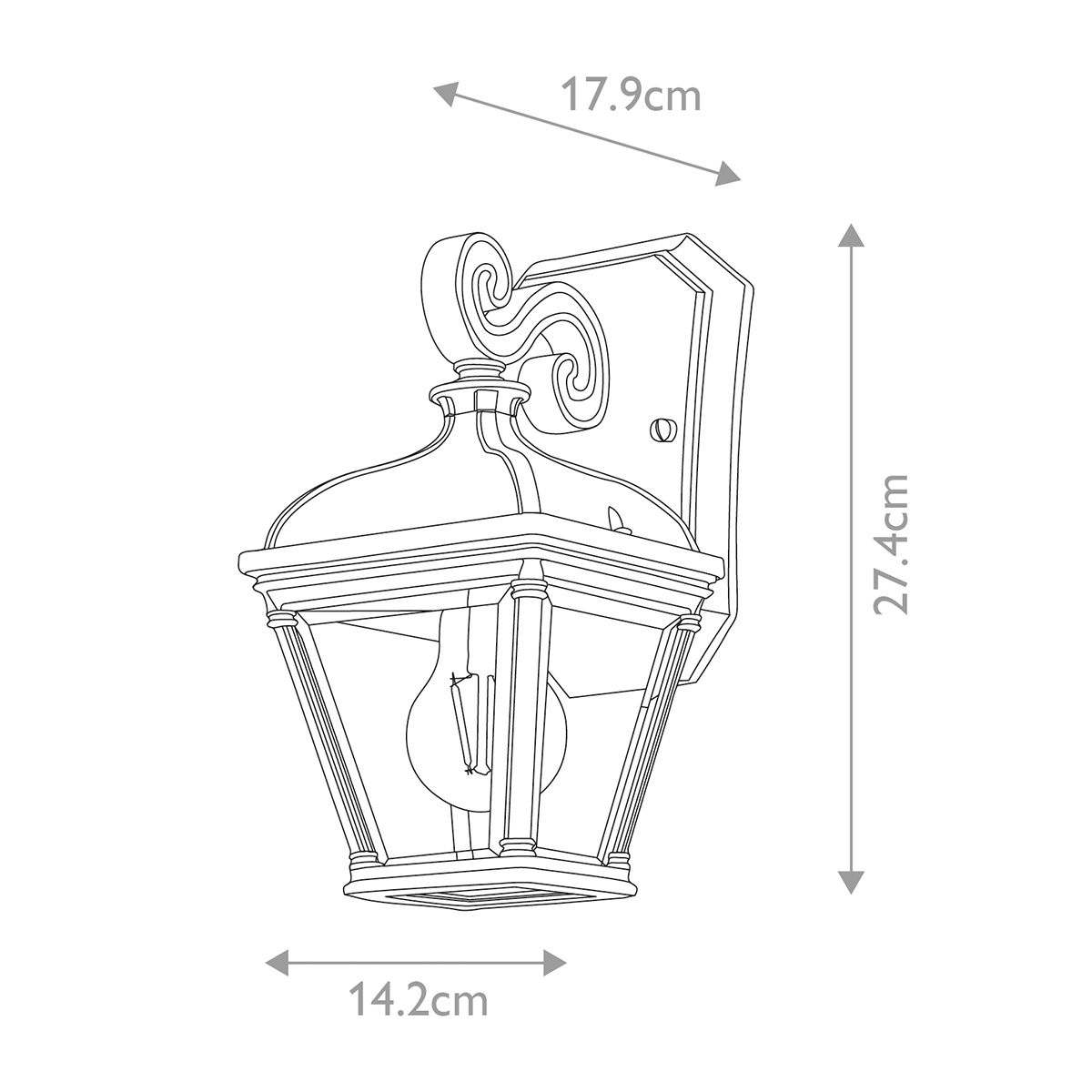 Bayview in Light Small Wall Lantern in Black