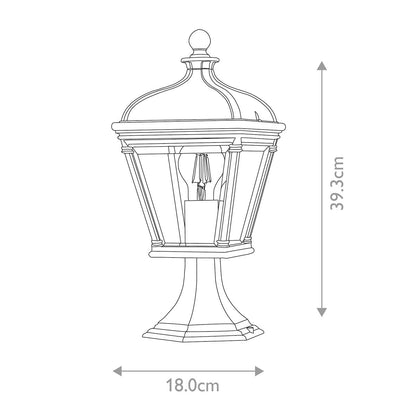 Bayview In Light Medium Pedestal Lantern In Black