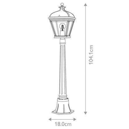 Bayview Light Medium Pillar Lantern in Black