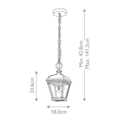 Bayview Light Medium Chain Lantern in Black