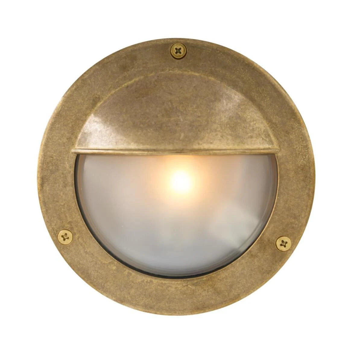 Begawan Round Brass Outdoor Wall Light 14cm