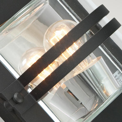 Bern Light Wall Lantern in Black With Clear Glass