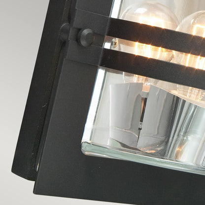 Bern Light Wall Lantern in Black With Clear Glass