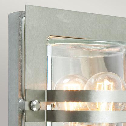 Bern Light Wall Lantern in Stainless Steel With Clear Glass