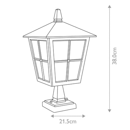 Canterbury In Light Pedestal Lantern In Black