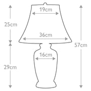 Blue Ginger Jar Table Lamp in Blue and White with White Shade