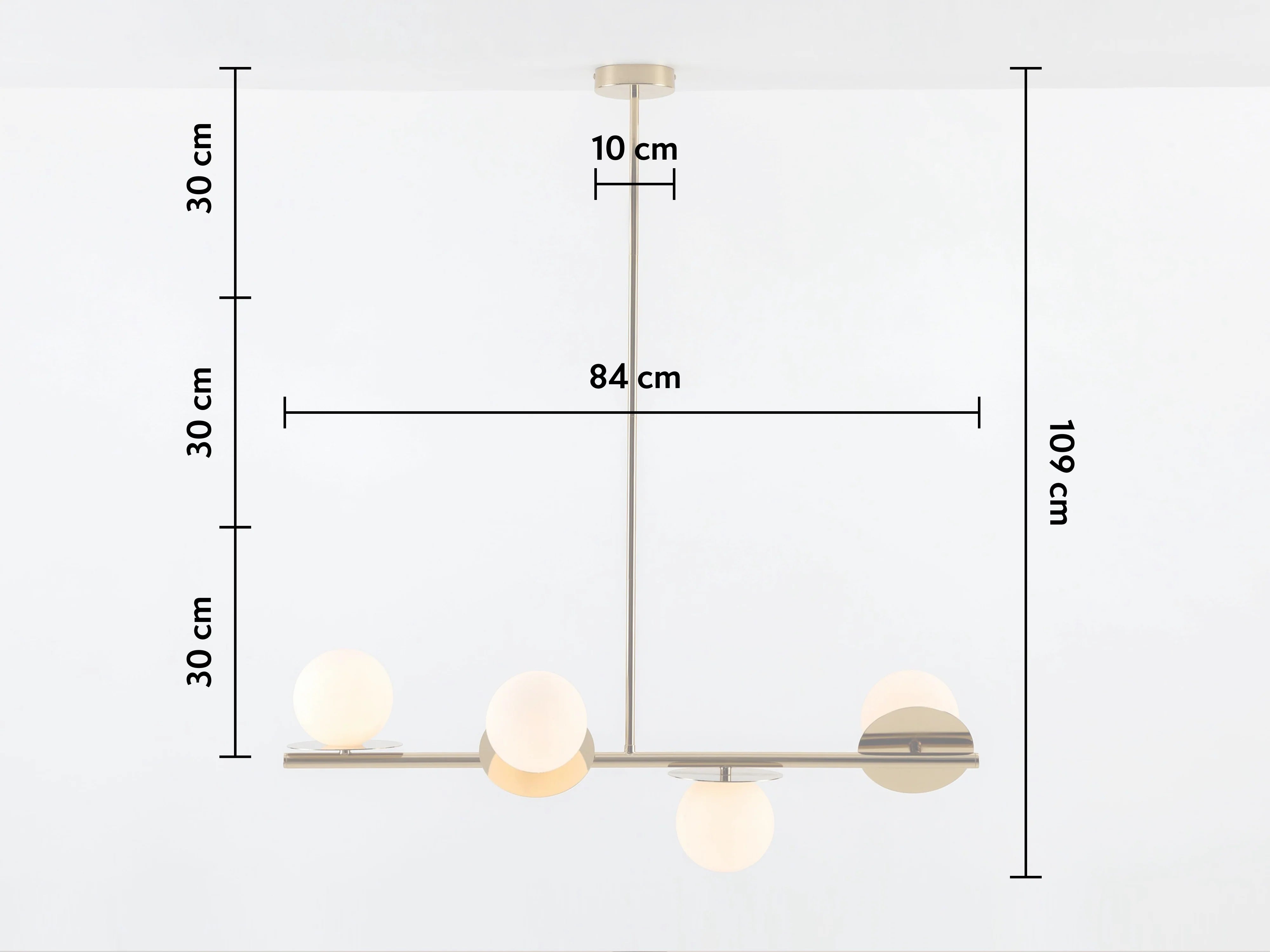 Brass Opal Disk Ceiling Light dimensions 