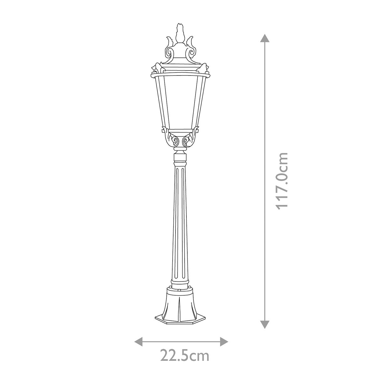 Baltimore Light Medium Pillar in Weathered Bronze