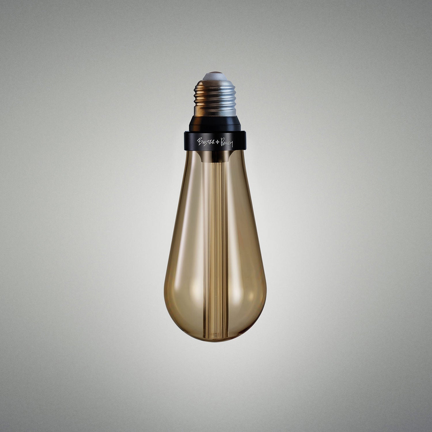 Buster Bulb Gold grey background 