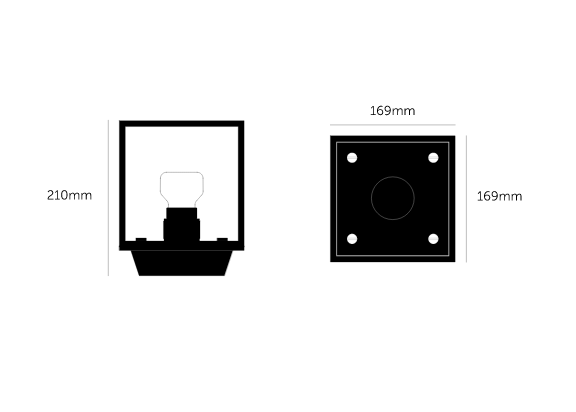 Caged Ceiling Light / Small in black marble, dimensions.