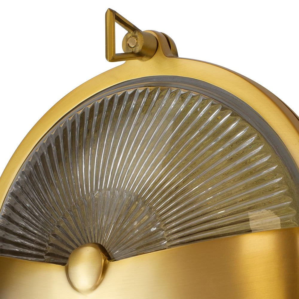 Soho Lighting Carlisle Half Cover IP65 Outdoor & Bathroom Lacquered Solid Brass Wall Light
