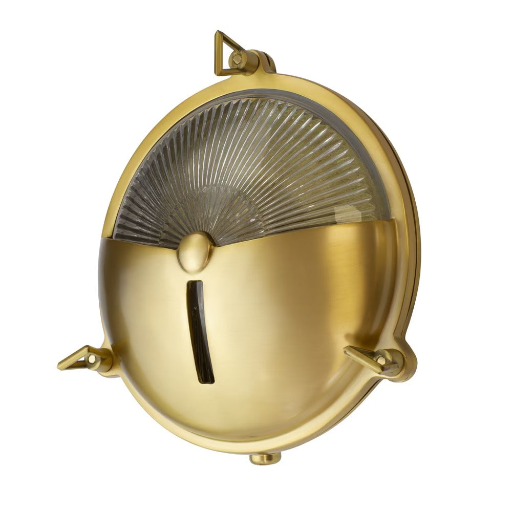 Soho Lighting Carlisle Half Cover IP65 Outdoor & Bathroom Lacquered Solid Brass Wall Light