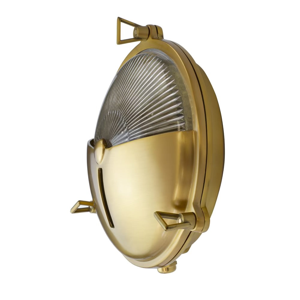 Soho Lighting Carlisle Half Cover IP65 Outdoor & Bathroom Lacquered Solid Brass Wall Light