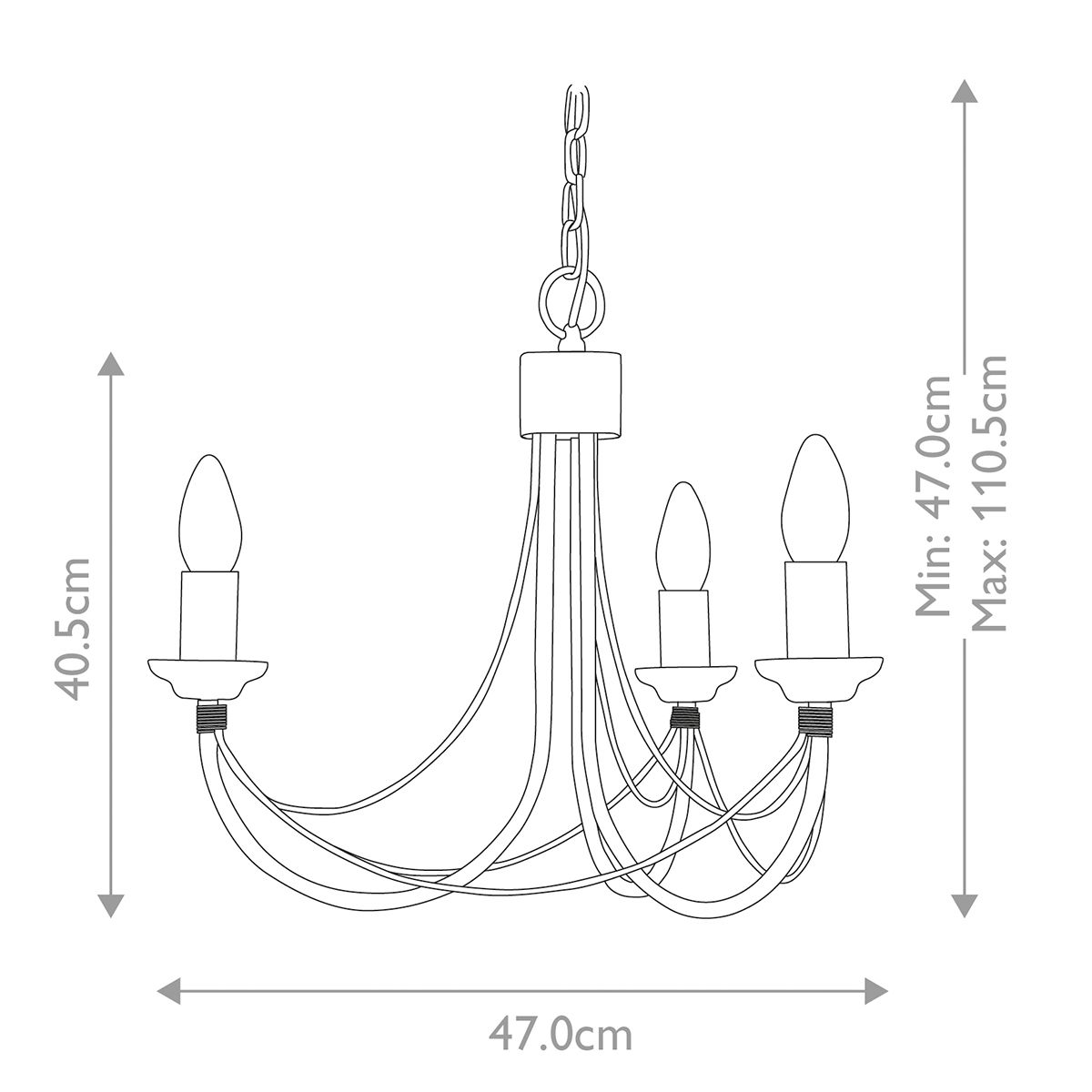 Carisbrooke Light Chandelier in Black