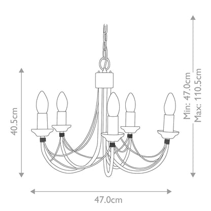 Carisbrooke Light Chandelier in Black
