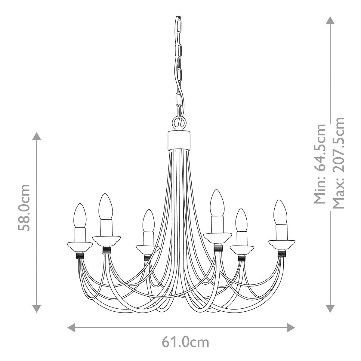 Carisbrooke Light Chandelier in Black