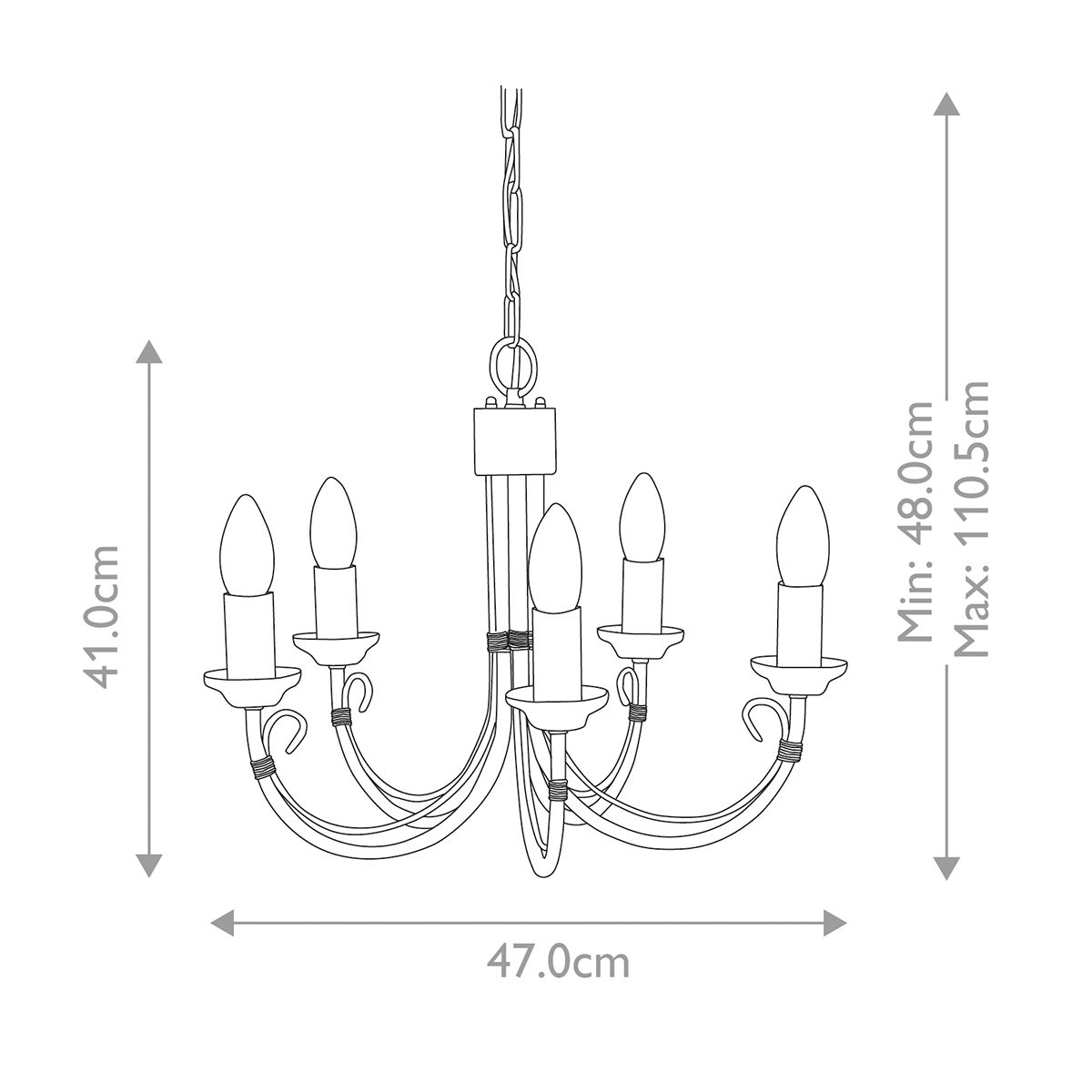 Chartwell In Light Chandelier In Black