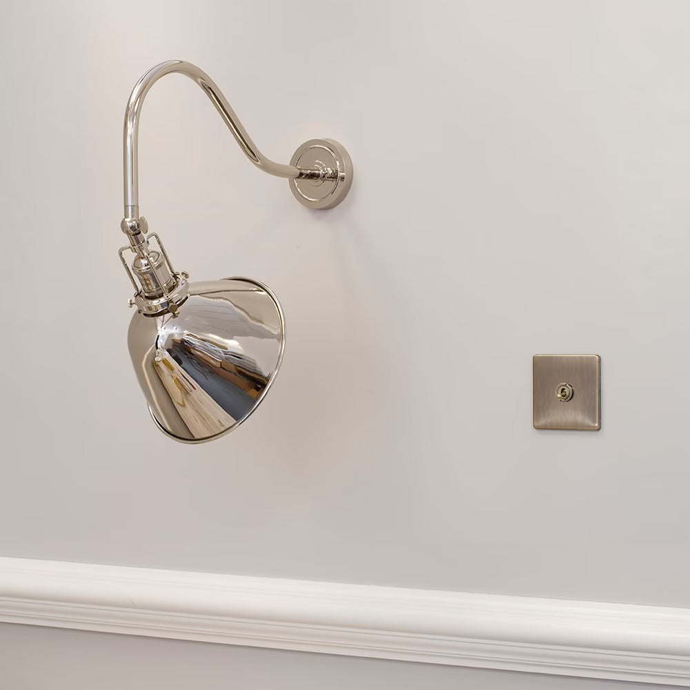 Soho Lighting Claridge Nickel Adjustable Reading & Picture Wall Light