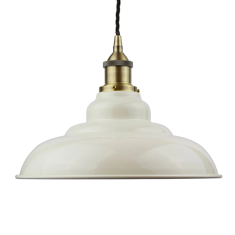 St Edmund's Painted Pendant Light in Clay White