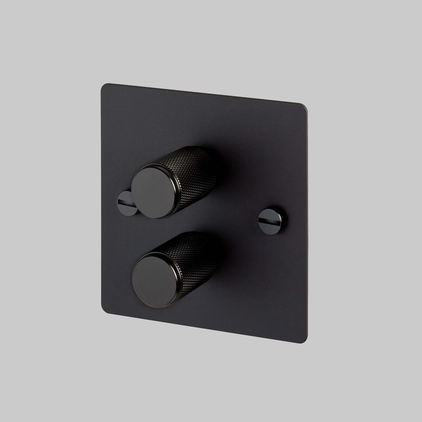 2G Dimmer/ 100W/ Black with black details, angled view.