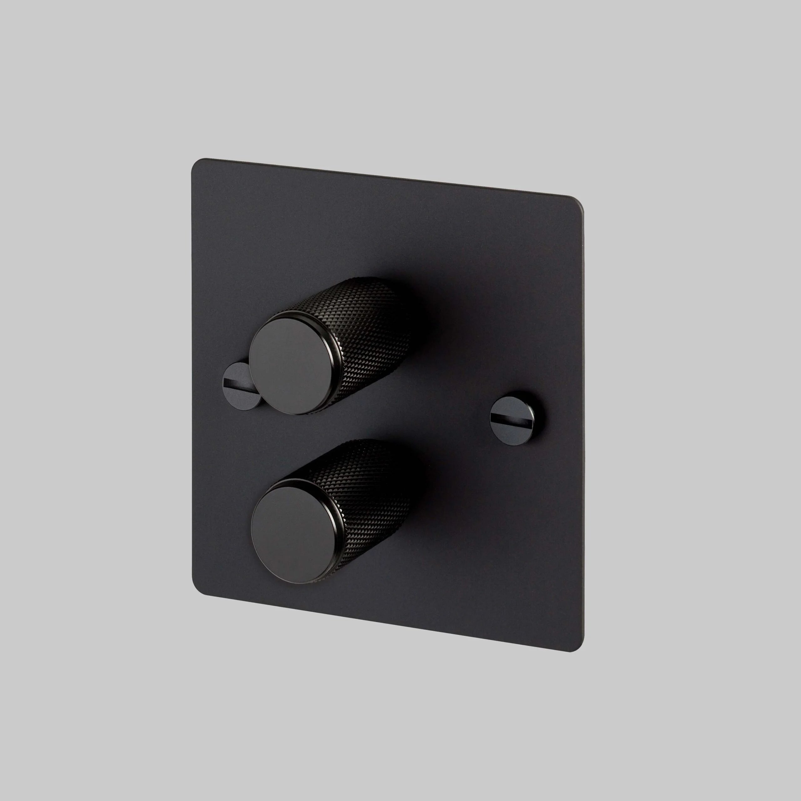 2G Dimmer/ 100W/ Black with black details, angled view.