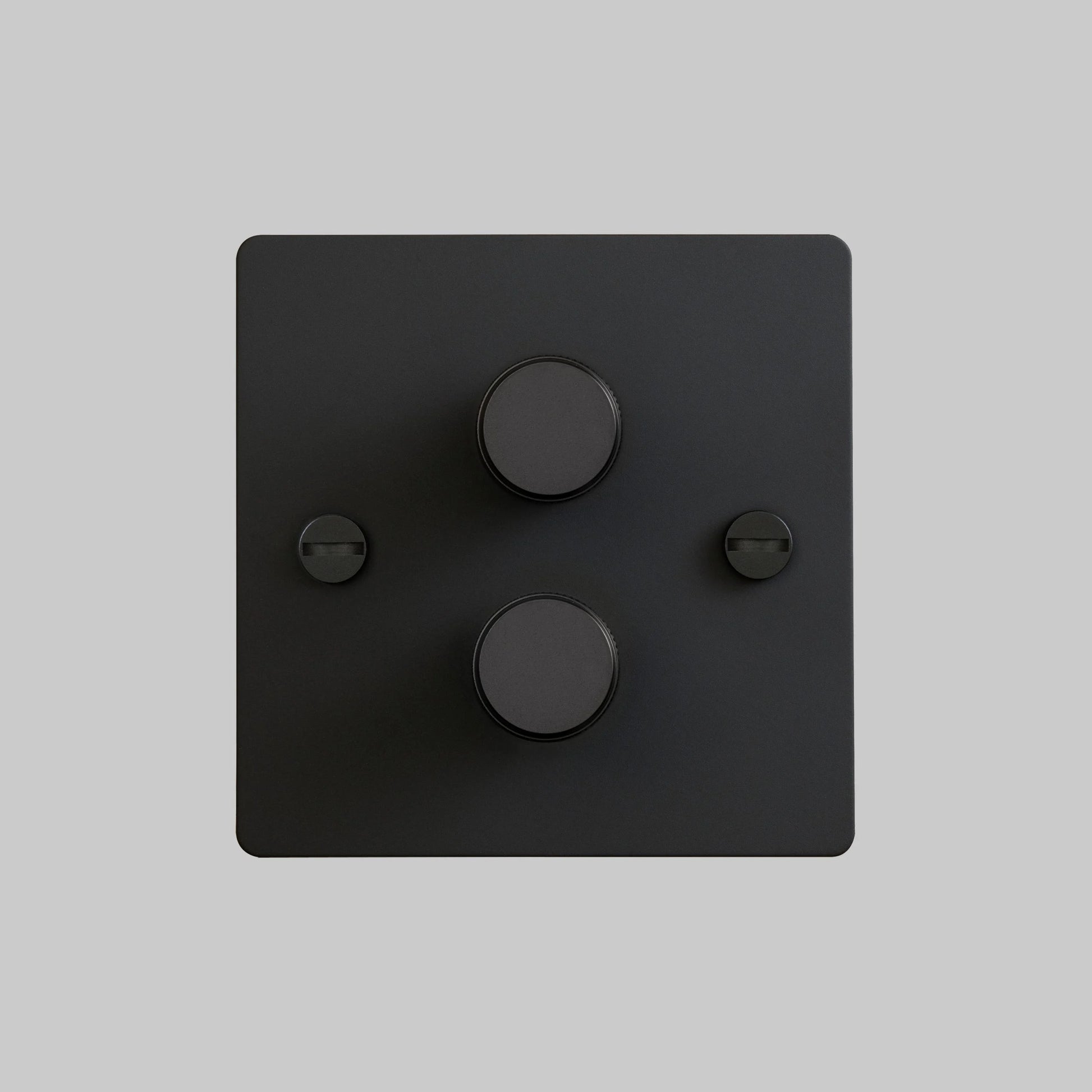 2G Dimmer/ 100W/ Black with black details, front view.