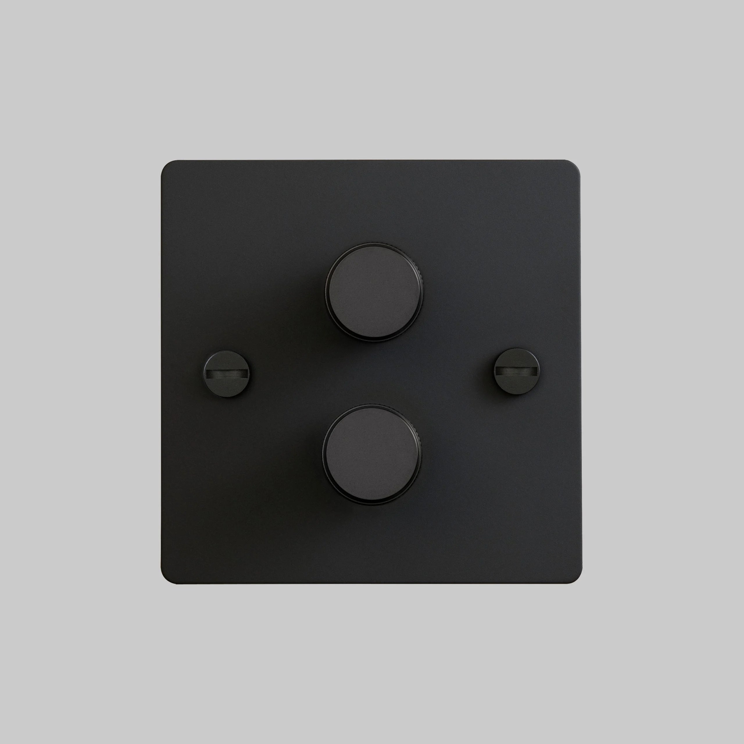 2G Dimmer/ 100W/ Black with black details, front view.